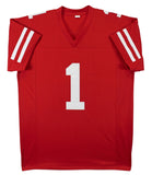 Deebo Samuel Authentic Signed Red Pro Style Jersey Autographed JSA 3