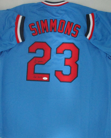 Cardinals TED SIMMONS Custom Replica Blue Jersey AUTO w/ HOF 2020 JSA