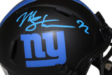 Michael Strahan Autographed New York Giants Eclipse Mini Helmet Beckett 35990