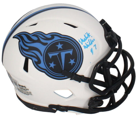 Malik Willis Autographed Tennessee Titans Lunar Eclipse Mini Helmet Beckett