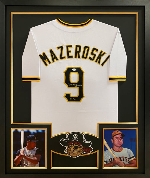 Bill Mazeroski Autographed Signed Framed White Pittsburgh Pirates HOF Jersey JSA