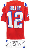 Tom Brady Signed New England Patriots Red Nike Football Jersey - (Fanatics COA)