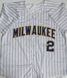 BILL HALL Signed Custom Replica Brewers Pinstripe Jersey AUTO - BAS
