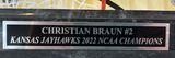 Christian Braun Autographed 8x10 Kansas Jayhawks Photo Plaque Beckett COA