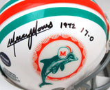 Mercury Morris Autographed MIami Dolphins 1972 Mini Helmet w/Insc.-Prova