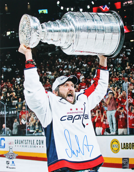 Capitals Alex Ovechkin Signed 16x20 Vertical Stanley Cup Photo