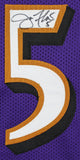 Ray Lewis & Joe Flacco Authentic Signed Purple Pro Style Jersey BAS Witnessed