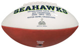 Steve Largent & Jim Zorn Signed Seattle Seahawks White Logo Football MCS Holo