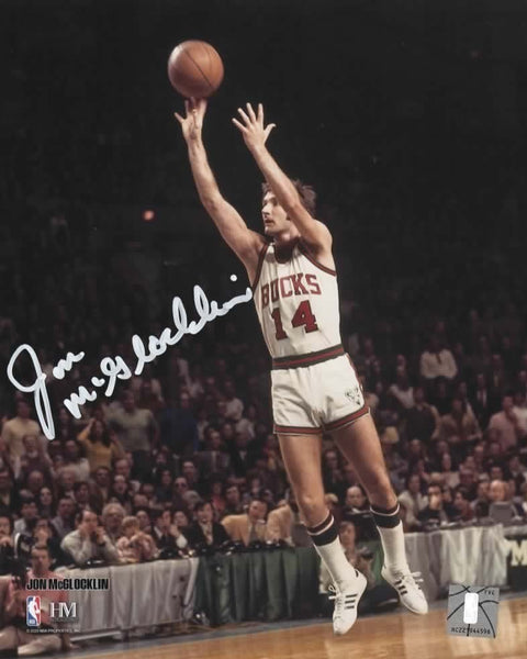 JON McGLOCKLIN - Milwaukee Bucks NBA Champ - Signed 8x10 Photo #5 AUTO