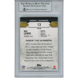 Ray Lewis Autographed/Signed 2012 Bowman #13 Trading Card Slab Beckett 53515