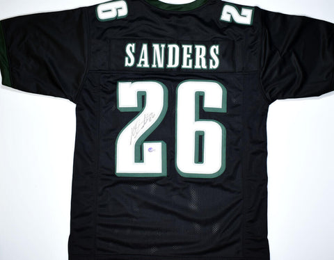 Miles Sanders Autographed Black Pro Style Jersey- Beckett W Hologram *Black