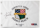 TIGER WOODS Autographed 2000 US Open Inscribed 15 Stroke Win Flag UDA LE 500