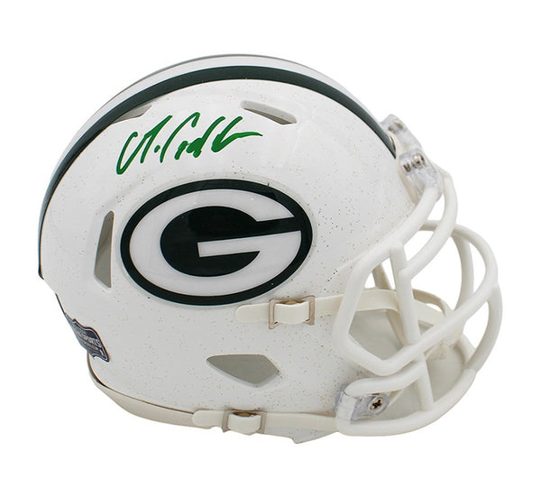 Matthew Golden Signed Green Bay Packers Speed Alternate White NFL Mini Helmet