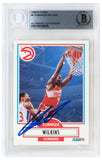 Dominique Wilkins Signed Hawks 1990-91 Fleer Trading Card #6 - (Beckett Slabbed)
