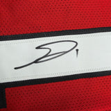 Framed Autographed/Signed George Pickens 35x39 Georgia Red Jersey JSA COA