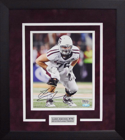 LUKE JOECKEL AUTOGRAPHED TEXAS A&M AGGIES 8x10 FRAMED PHOTO TRISTAR