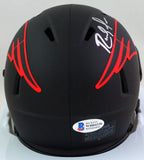 Randy Moss Autographed NE Patriots Eclipse Speed Mini Helmet- Beckett W *Silver