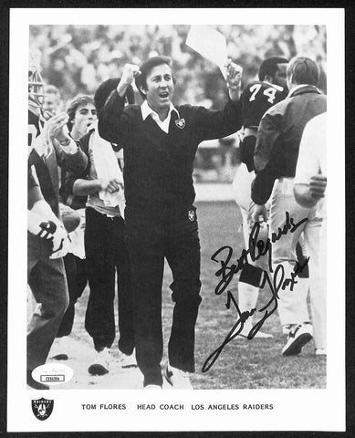 Tom Flores Signed/Inscribed 8x10 Photo Los Angeles Raiders JSA 196220