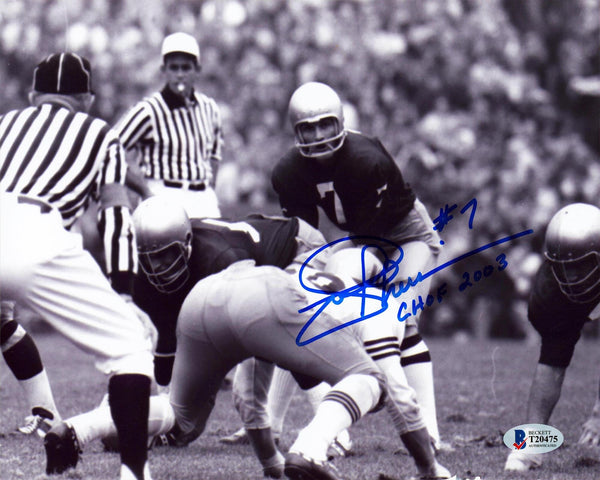 Notre Dame Joe Theismann "CHOF 2003" Signed 8x10 Horizontal Photo BAS #T20475