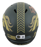 Broncos Champ Bailey Signed Salute To Service IV Speed Mini Helmet BAS Witnessed