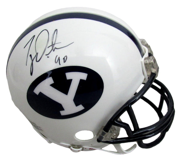 Ty Detmer Signed/Autographed White BYU Cougars Mini Football Helmet JSA 213119