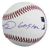 Cubs Sammy Sosa "609 HRS" Signed Manfred OML Baseball W/ Case JSA Witness