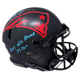 Randy Moss Patriots Signed 2007 NFL Rec 23 TDs Insc Eclipse Authentic Helmet BAS