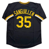 Autographed/Signed Manny Sanguillen Pittsburgh Black Baseball Jersey JSA COA