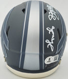 KELLY, THOMAS & REED AUTOGRAPHED BILLS GREATS SLATE MINI HELMET BECKETT 236173