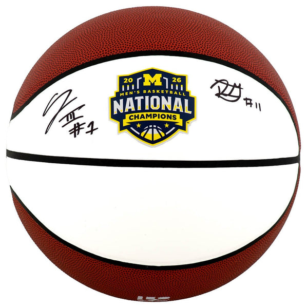 Trey McKenney, Roddy Gayle Jr. Signed Michigan 2026 Champs Basketball - (SS COA)