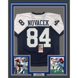 FRAMED Autographed/Signed JAY NOVACEK 33x42 Dallas Thanksgiving Jersey JSA COA