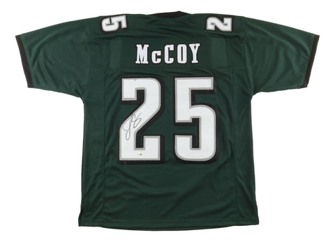 LeSean McCoy Philadelphia Signed Green Football Jersey JSA QR Hologram