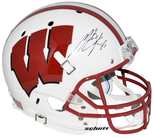 MELVIN GORDON AUTOGRAPHED WISCONSIN BADGERS FULL SIZE HELMET JSA