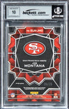 49ers Joe Montana Signed 2022 Panini Spectra ELM #8 #35/75 Card Auto 10 BAS Slab