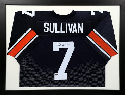 PAT SULLIVAN AUTOGRAPHED AUBURN TIGERS #7 NAVY FRAMED JERSEY COA