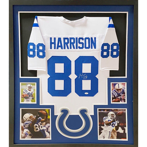 Marvin Harrison Autographed Signed Framed White Indianapolis Colts Jersey JSA