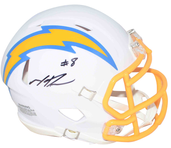 MAX DUGGAN AUTOGRAPHED SIGNED LOS ANGELES CHARGERS SPEED MINI HELMET BECKETT