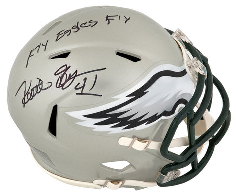Keith Byars Signed Eagles FLASH Riddell Speed Mini Helmet w/Fly Eagles -(SS COA)