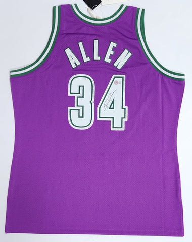 Bucks RAY ALLEN Signed Official Authentic Mitchell & Ness Jersey AUTO - BECKETT