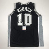 Autographed/Signed Dennis Rodman San Antonio Black Jersey PSA/DNA COA