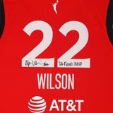 FRMD A'ja Wilson Aces 2023 WNBA Finals Champ Signed Nike Explorer Jersey w/Insc