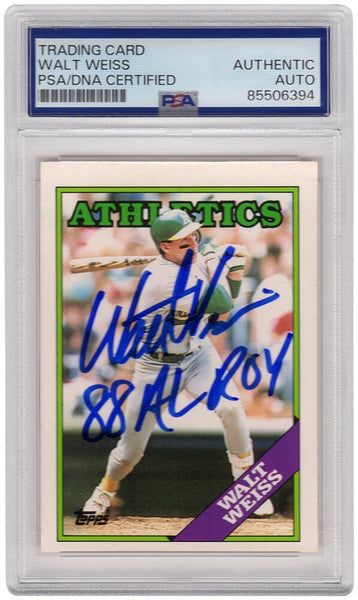 Walt Weiss Signed 1988 Topps Traded Rookie Card #126T w/88 AL ROY -(PSA Slabbed)