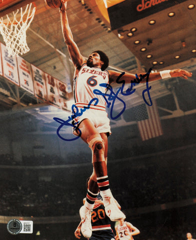 Julius Dr. J Erving Autographed Signed 8x10 Photo 76ers Beckett QR #AE31717