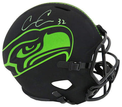 Chris Carson Signed Seahawks Eclipse Riddell F/S Speed Rep Helmet (Fanatics COA)
