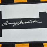Framed Signed Terry Bradshaw 35x39 Pittsburgh Bumble Bee Jersey Beckett COA