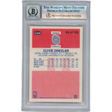 Clyde Drexler Autographed 1986 Fleer #26 Slabbed Trading Card Beckett 50669