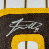Framed Signed Jackson Merrill 35x39 San Diego Pin Jersey Beckett COA