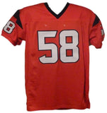 Brooks Reed Autographed/Signed Pro Style Red XL Jersey DEN 12836