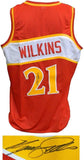 Dominique Wilkins Signed Red T/B Custom Basketball Jersey - SCHWARTZ COA