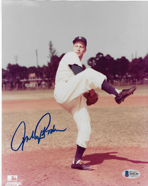 Johnny Podres Autographed Brooklyn Dodgers 8x10 Photo Beckett Authenticated